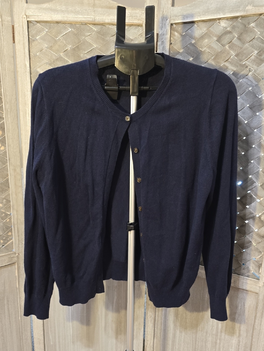 Ann Taylor Women's Navy Button-Up Cardigan